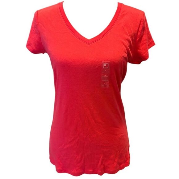 JC Penney Tops - JC Penney Women's V-Neck Short Sleeve T-Shirt Pink Size L Casual